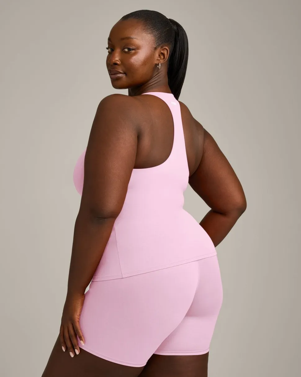 SoftMotion™ Racer Back Vest with Built in Bra Shelf with Grey Logo