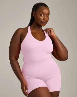 SoftMotion™ Racer Back Vest with Built in Bra Shelf with Grey Logo