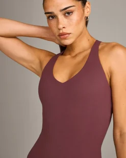 SoftMotion™ Racer Back Vest with Built in Bra Shelf with Grey Logo