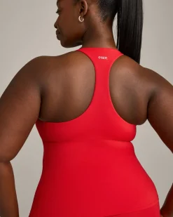SoftMotion™ Racer Back Vest with Built in Bra Shelf with Grey Logo