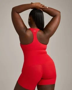 SoftMotion™ Racer Back Vest with Built in Bra Shelf with Grey Logo