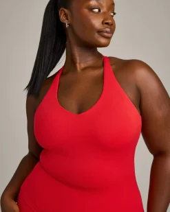 SoftMotion™ Racer Back Vest with Built in Bra Shelf with Grey Logo