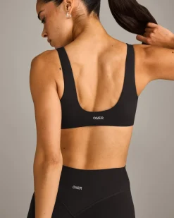 SoftMotion™ Scoop Back Bralette with Grey Logo