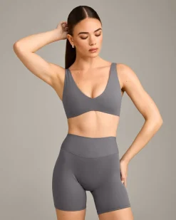 SoftMotion™ Scoop Back Bralette with Grey Logo