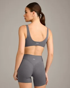SoftMotion™ Scoop Back Bralette with Grey Logo