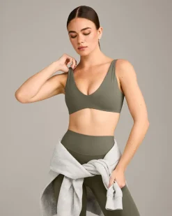 SoftMotion™ Scoop Back Bralette with Grey Logo