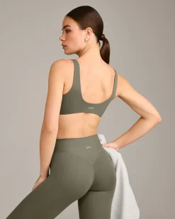 SoftMotion™ Scoop Back Bralette with Grey Logo