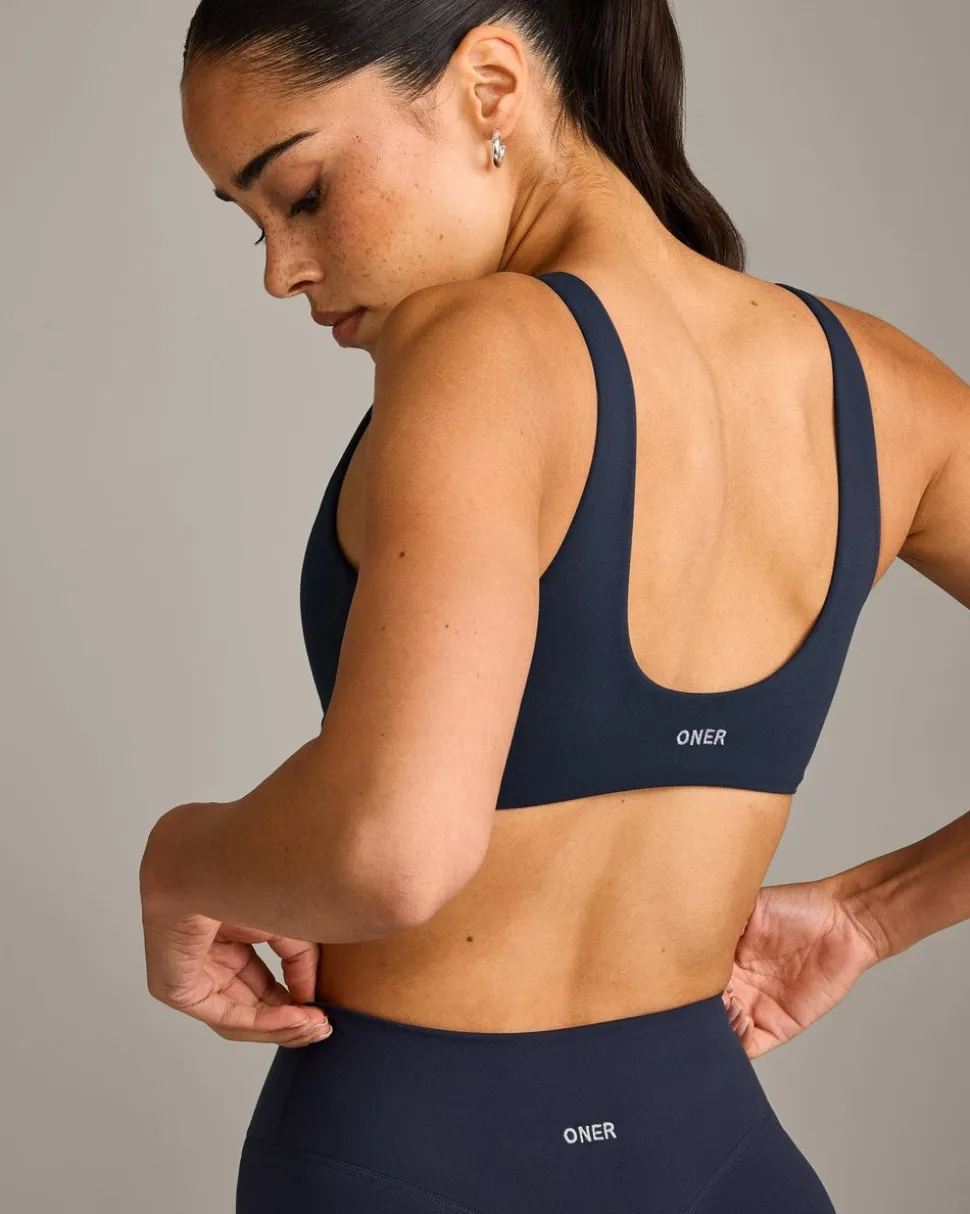 SoftMotion™ Scoop Back Bralette with Grey Logo