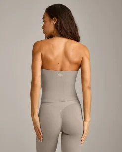 SoftMotion™ Strappy Halter Neck Vest with Built in Bra Shelf with White Logo