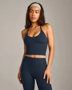 SoftMotion™ Strappy Halter Neck Mid Vest with Built in Bra Shelf with Grey Logo