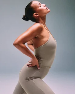SoftMotion™ Strappy Halter Neck Mid Vest with Built in Bra Shelf with White Logo