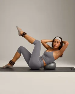 SoftMotion™ Strappy Halter Neck Mid Vest with Built in Bra Shelf with Grey Logo