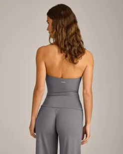 SoftMotion™ Strappy Halter Neck Vest with Built in Bra Shelf with Grey Logo