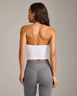 SoftMotion™ Strappy Halter Neck Mid Vest with Built in Bra Shelf with Grey Logo