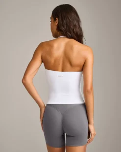 SoftMotion™ Strappy Halter Neck Vest with Built in Bra Shelf with Grey Logo