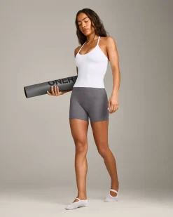 SoftMotion™ Strappy Halter Neck Vest with Built in Bra Shelf with Grey Logo