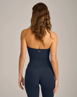 SoftMotion™ Strappy Halter Neck Vest with Built in Bra Shelf with Grey Logo