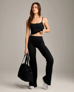SoftMotion™ Strappy Mid Vest with Built in Bra Shelf with Grey Logo