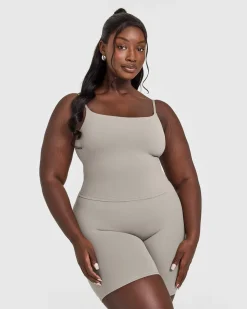 SoftMotion™ Strappy Mid Vest with Built in Bra Shelf with White Logo