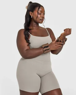 SoftMotion™ Strappy Mid Vest with Built in Bra Shelf with White Logo
