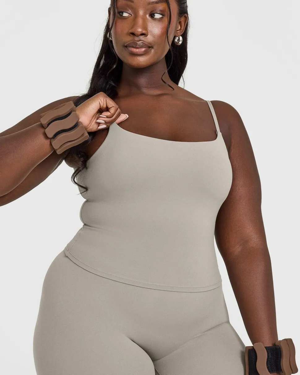 SoftMotion™ Strappy Mid Vest with Built in Bra Shelf with White Logo