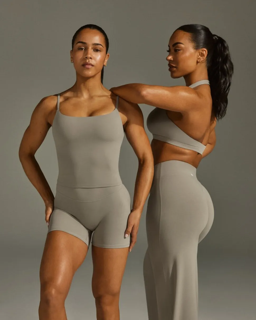 SoftMotion™ Strappy Mid Vest with Built in Bra Shelf with White Logo