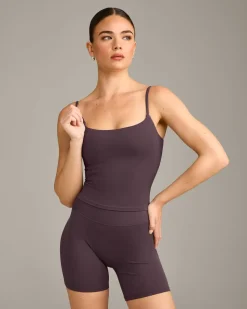 SoftMotion™ Strappy Mid Vest with Built in Bra Shelf with Grey Logo