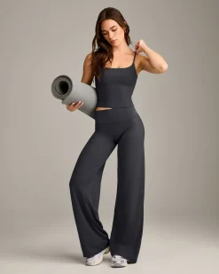 SoftMotion™ Strappy Mid Vest with Built in Bra Shelf with Grey Logo