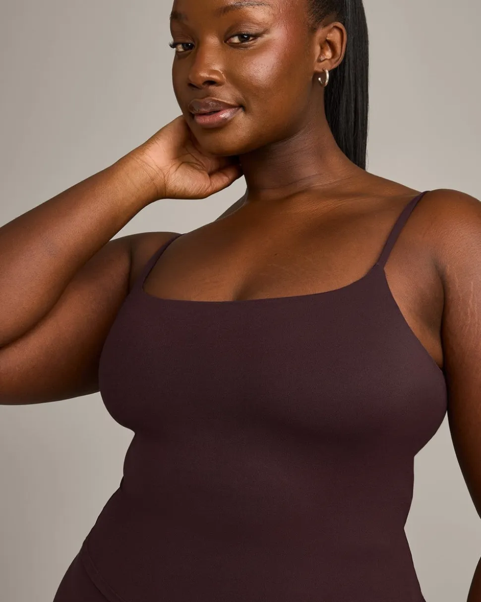 SoftMotion™ Strappy Mid Vest with Built in Bra Shelf with Grey Logo