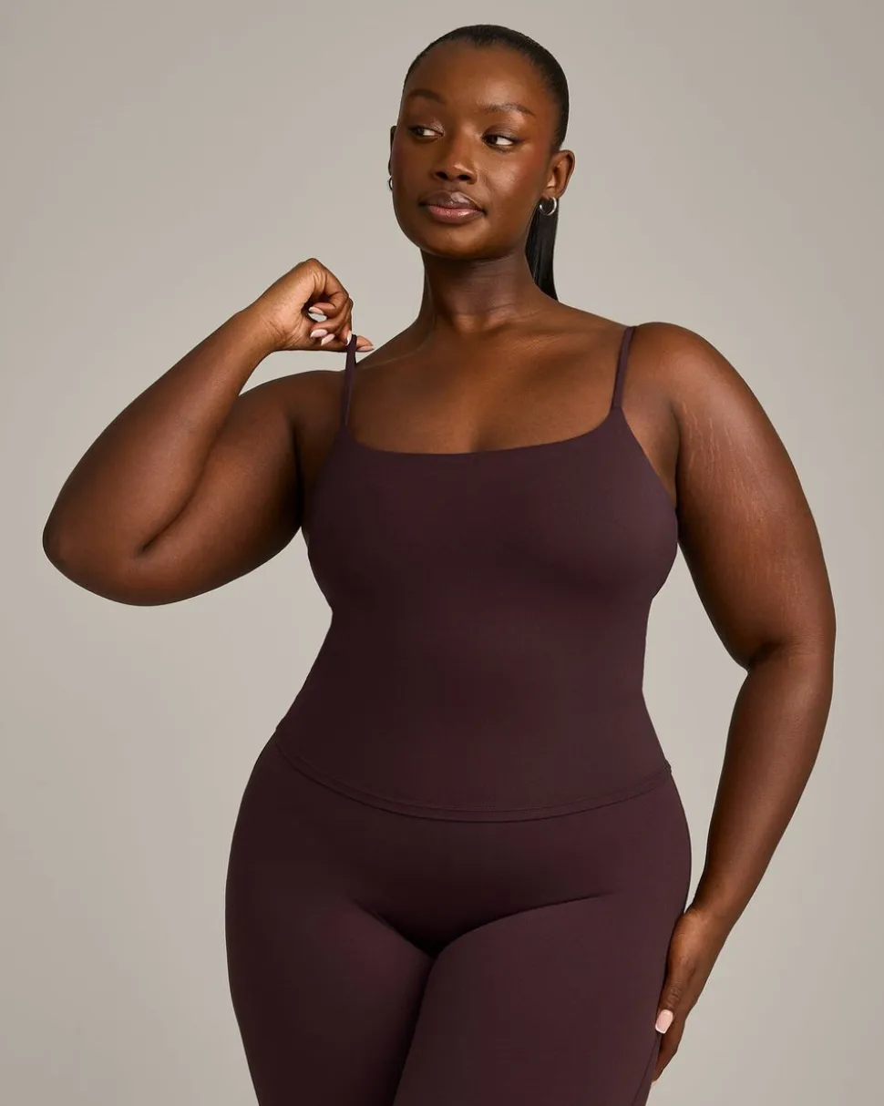 SoftMotion™ Strappy Mid Vest with Built in Bra Shelf with Grey Logo
