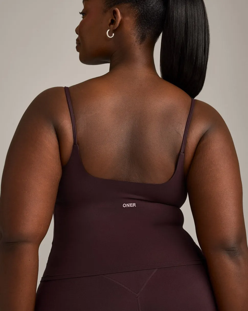 SoftMotion™ Strappy Mid Vest with Built in Bra Shelf with Grey Logo