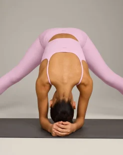 SoftMotion™ Strappy Mid Vest with Built in Bra Shelf with Grey Logo