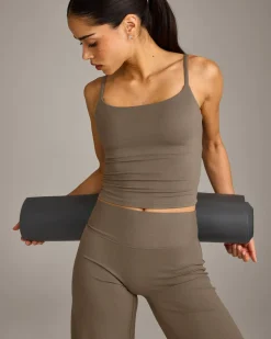 SoftMotion™ Strappy Mid Vest with Built in Bra Shelf with Grey Logo