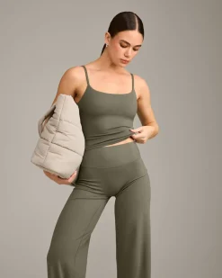 SoftMotion™ Strappy Mid Vest with Built in Bra Shelf with Grey Logo