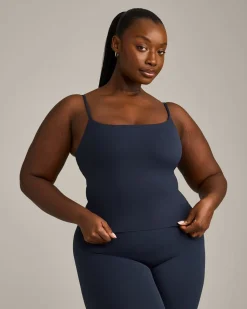 SoftMotion™ Strappy Mid Vest with Built in Bra Shelf with Grey Logo