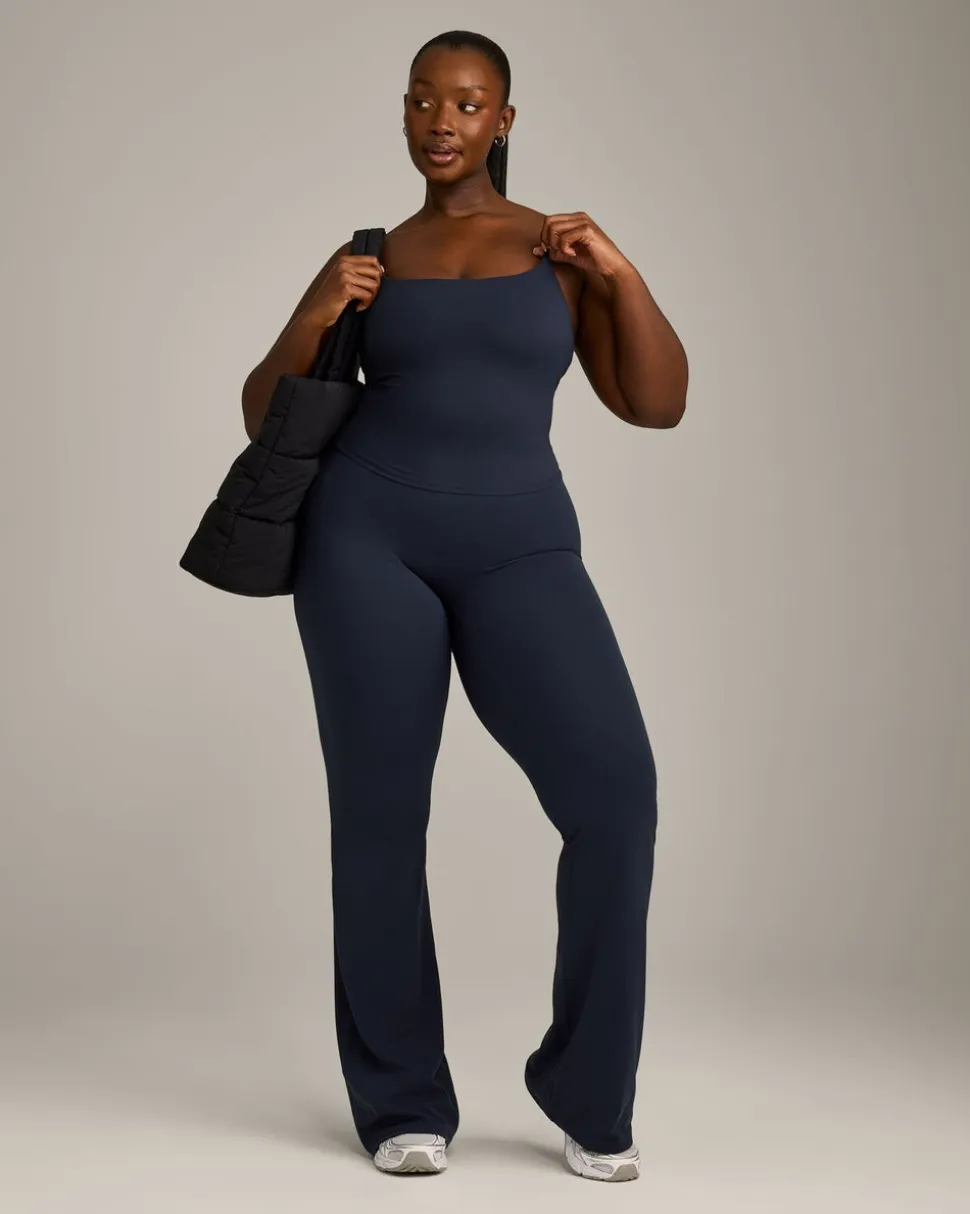 SoftMotion™ Strappy Mid Vest with Built in Bra Shelf with Grey Logo