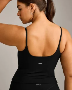 SoftMotion™ Strappy Vest with Built in Bra Shelf with Grey Logo