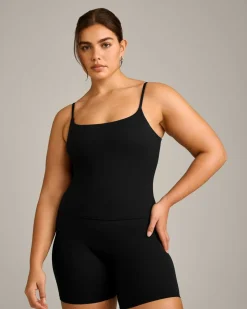 SoftMotion™ Strappy Vest with Built in Bra Shelf with Grey Logo