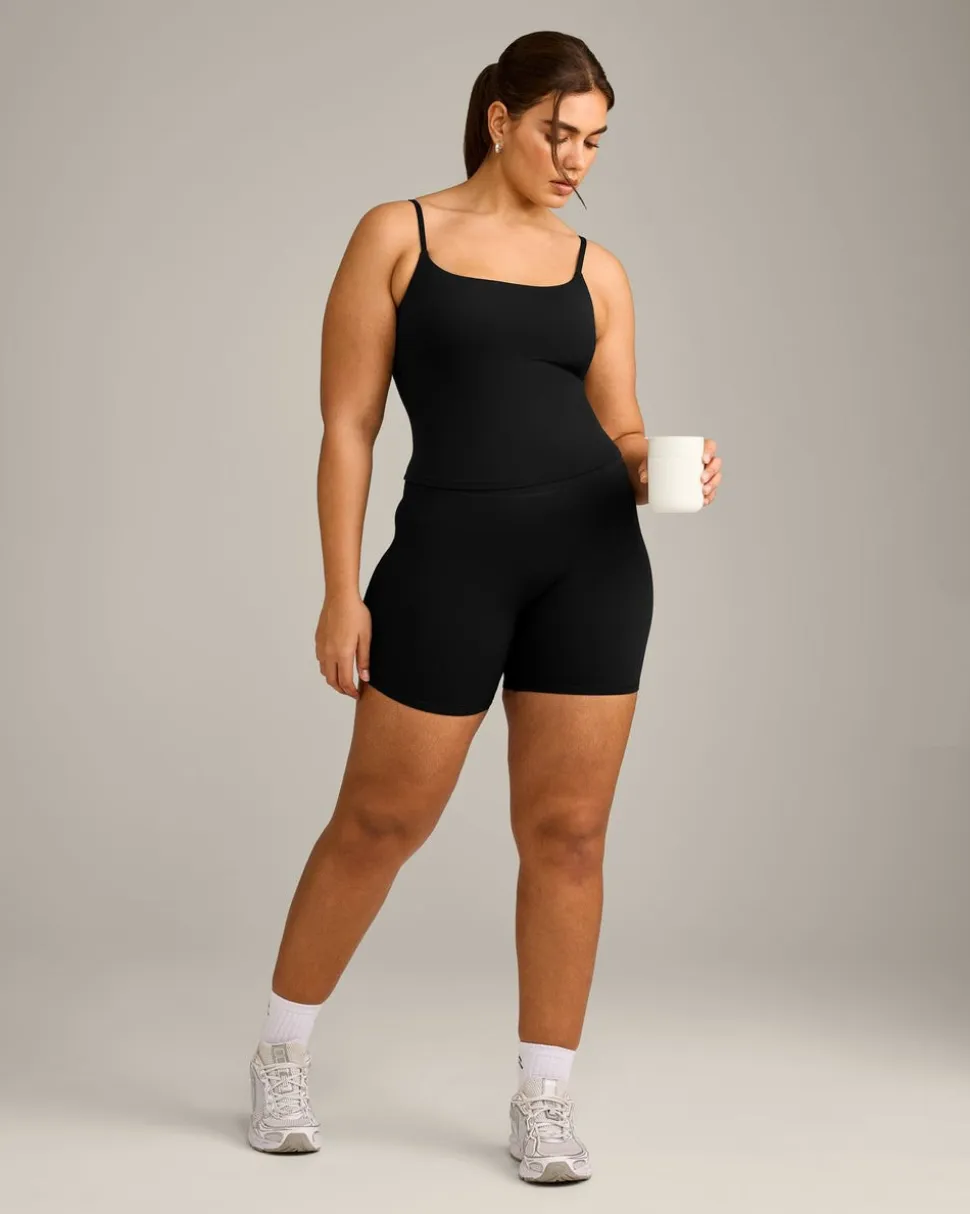 SoftMotion™ Strappy Vest with Built in Bra Shelf with Grey Logo