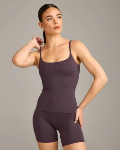 SoftMotion™ Strappy Vest with Built in Bra Shelf with Grey Logo