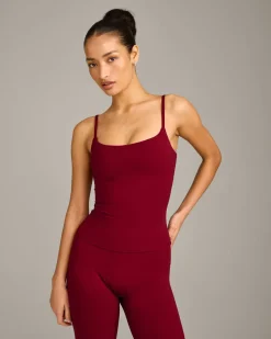 SoftMotion™ Strappy Vest with Built in Bra Shelf with Grey Logo