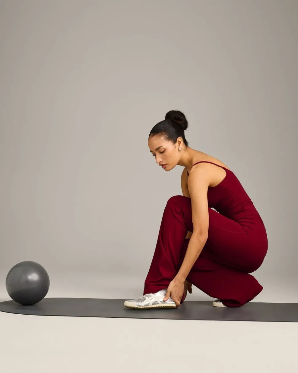 SoftMotion™ Strappy Vest with Built in Bra Shelf with Grey Logo