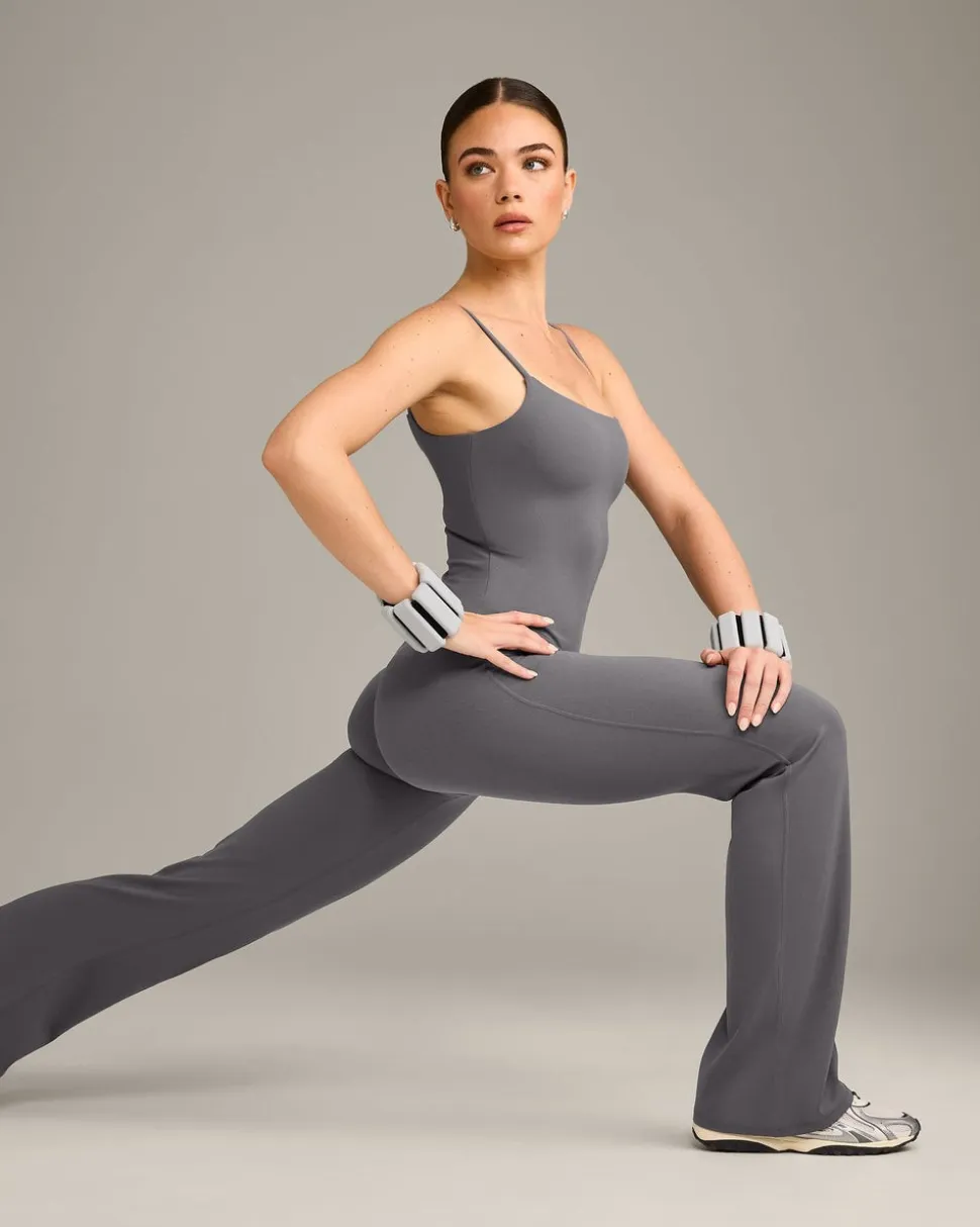 SoftMotion™ Strappy Vest with Built in Bra Shelf with Grey Logo