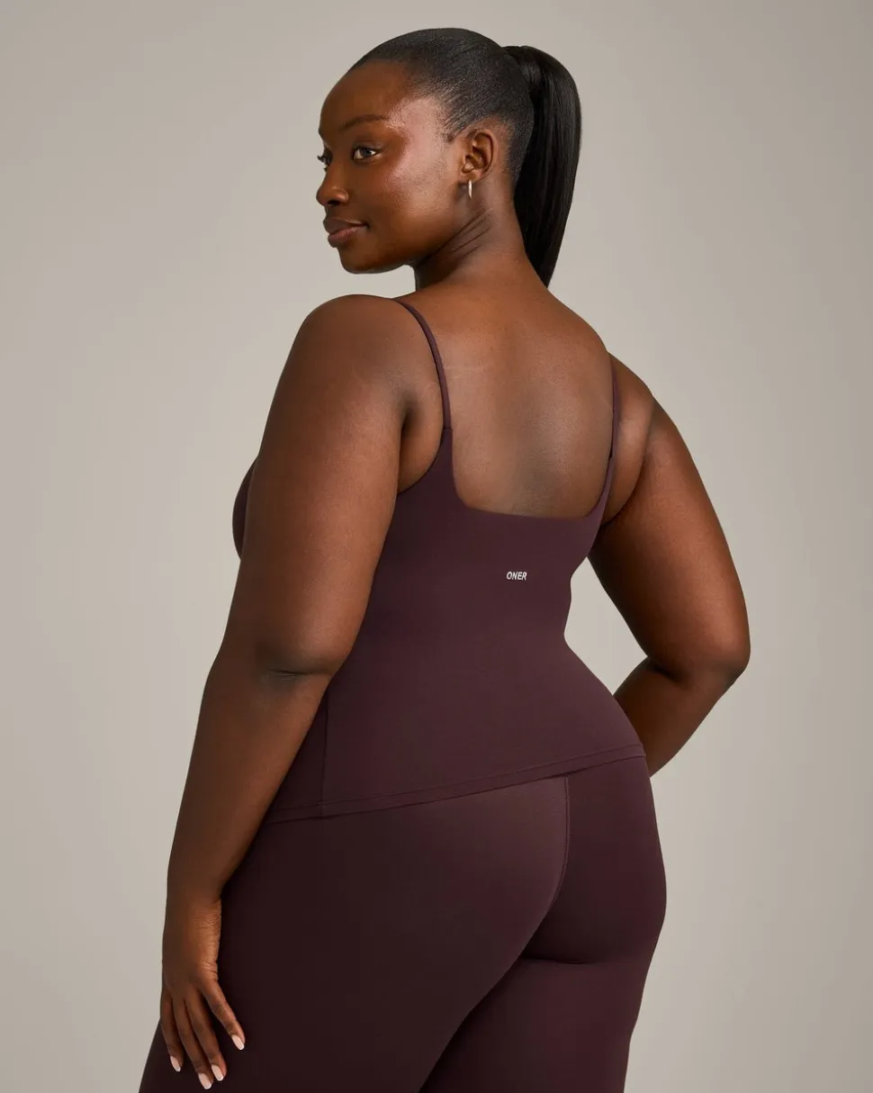 SoftMotion™ Strappy Vest with Built in Bra Shelf with Grey Logo