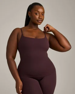 SoftMotion™ Strappy Vest with Built in Bra Shelf with Grey Logo
