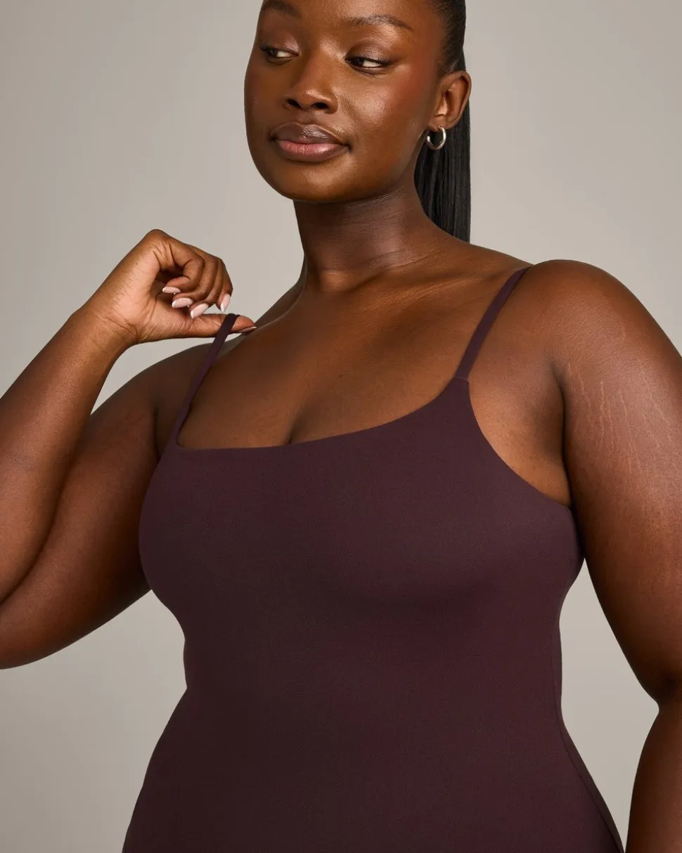 SoftMotion™ Strappy Vest with Built in Bra Shelf with Grey Logo