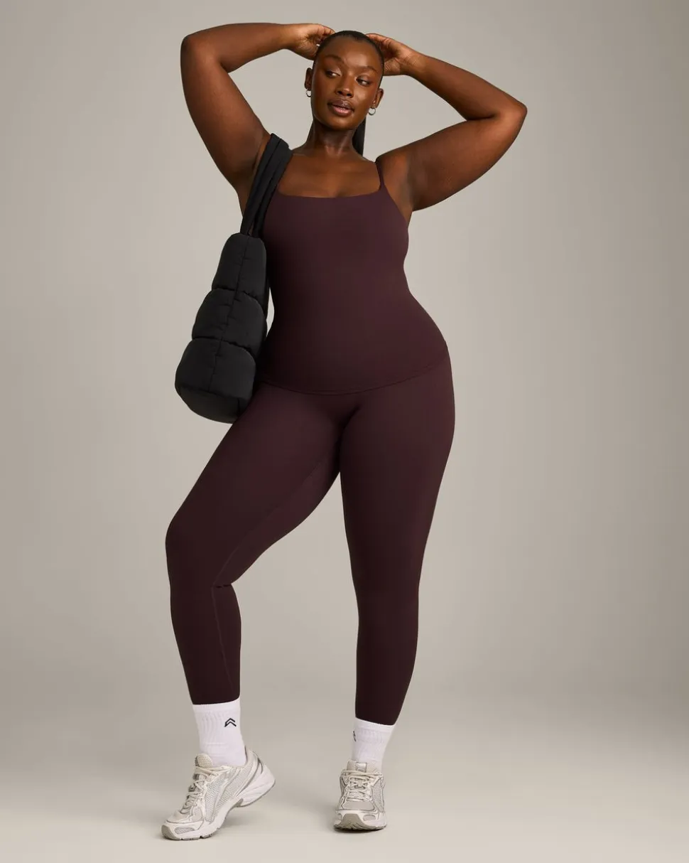 SoftMotion™ Strappy Vest with Built in Bra Shelf with Grey Logo
