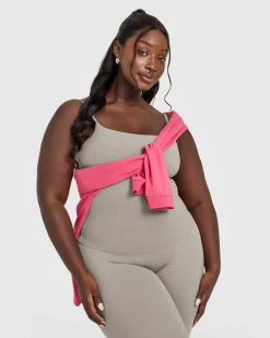SoftMotion™ Strappy Vest with Built in Bra Shelf with White Logo
