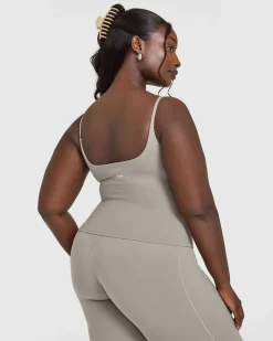 SoftMotion™ Strappy Vest with Built in Bra Shelf with White Logo
