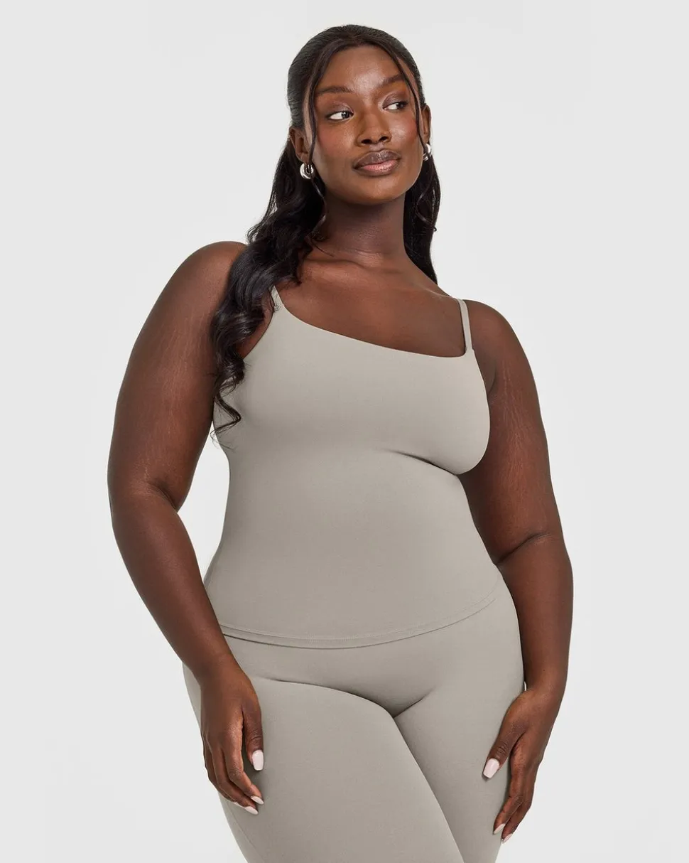 SoftMotion™ Strappy Vest with Built in Bra Shelf with White Logo